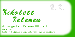 nikolett kelemen business card